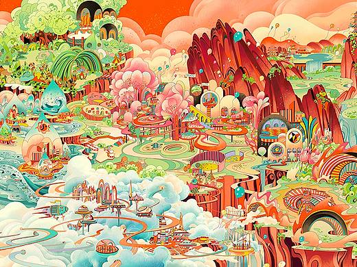 阳光城景观IP场景插画