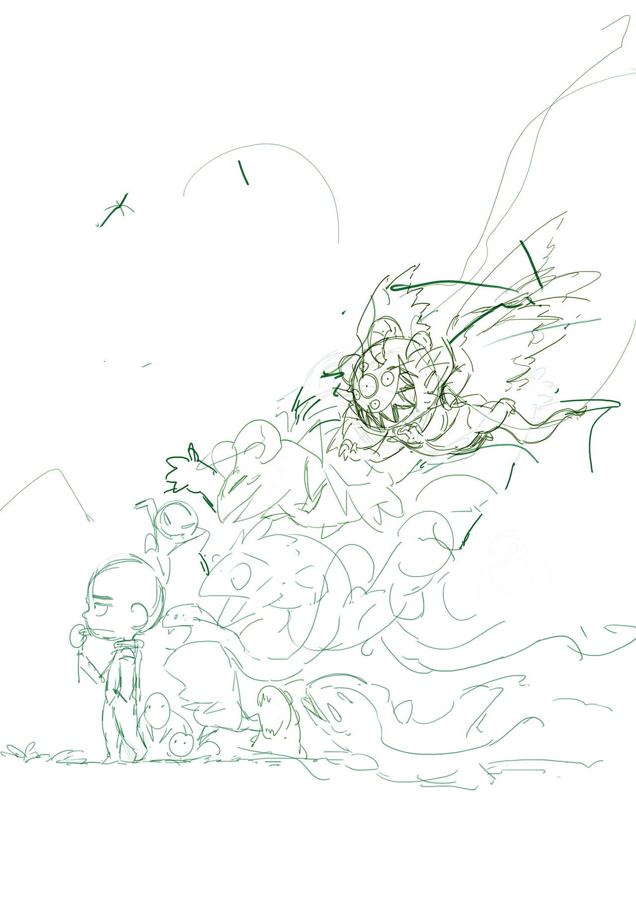 妖怪来了创作过程。（图ZMTc3OTgxNTQ0） - 商业插画 - 站酷设计师漫匪原创素材 - 站酷ZCOOL