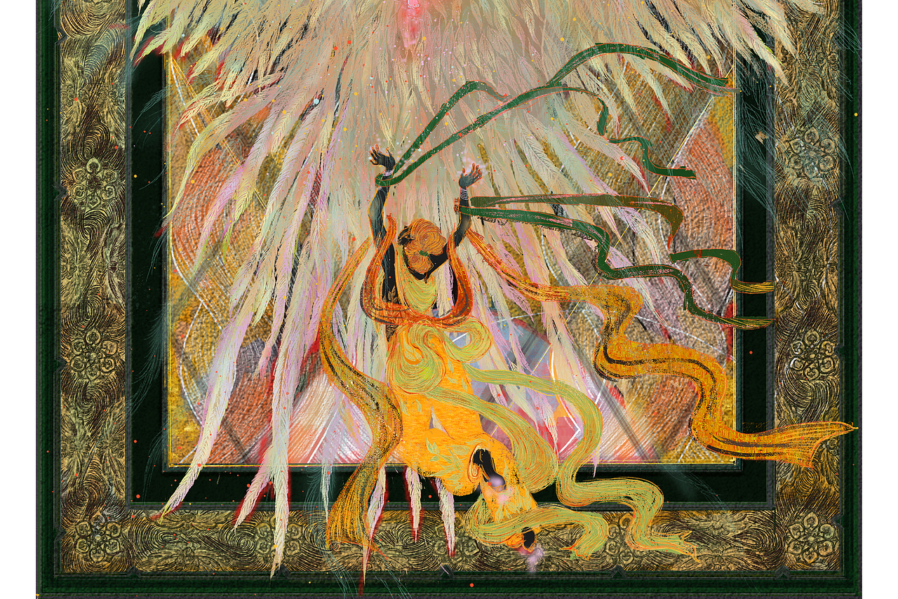 ”敦煌飞天“文创产品插画创作（图ZMjczODMwOTQ4） - 商业插画 - 站酷设计师茶蛋NINI原创素材 - 站酷ZCOOL