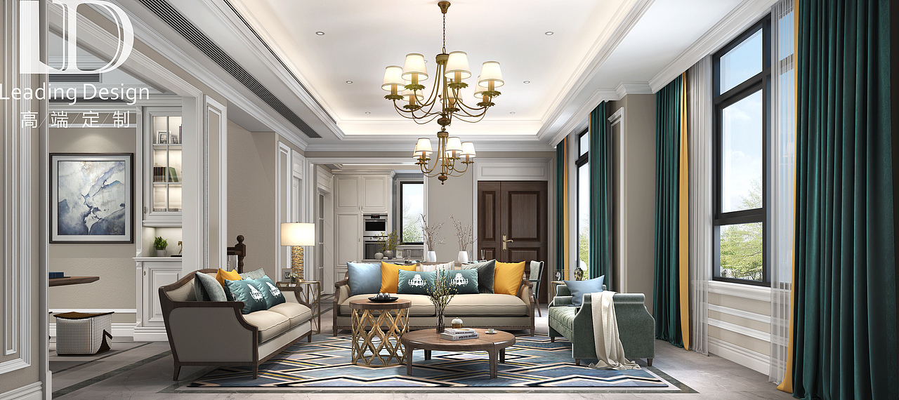 重庆龙湖开元别墅装修，龙湖联排别墅装修设计参考图  