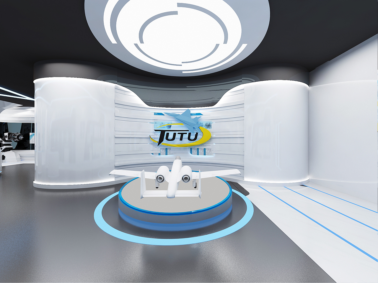 航空无人机飞机科技现代展厅效果图（图ZMjE0MDI5NjQw） - 其他三维 - 站酷设计师3D设计联系我原创素材 - 站酷ZCOOL