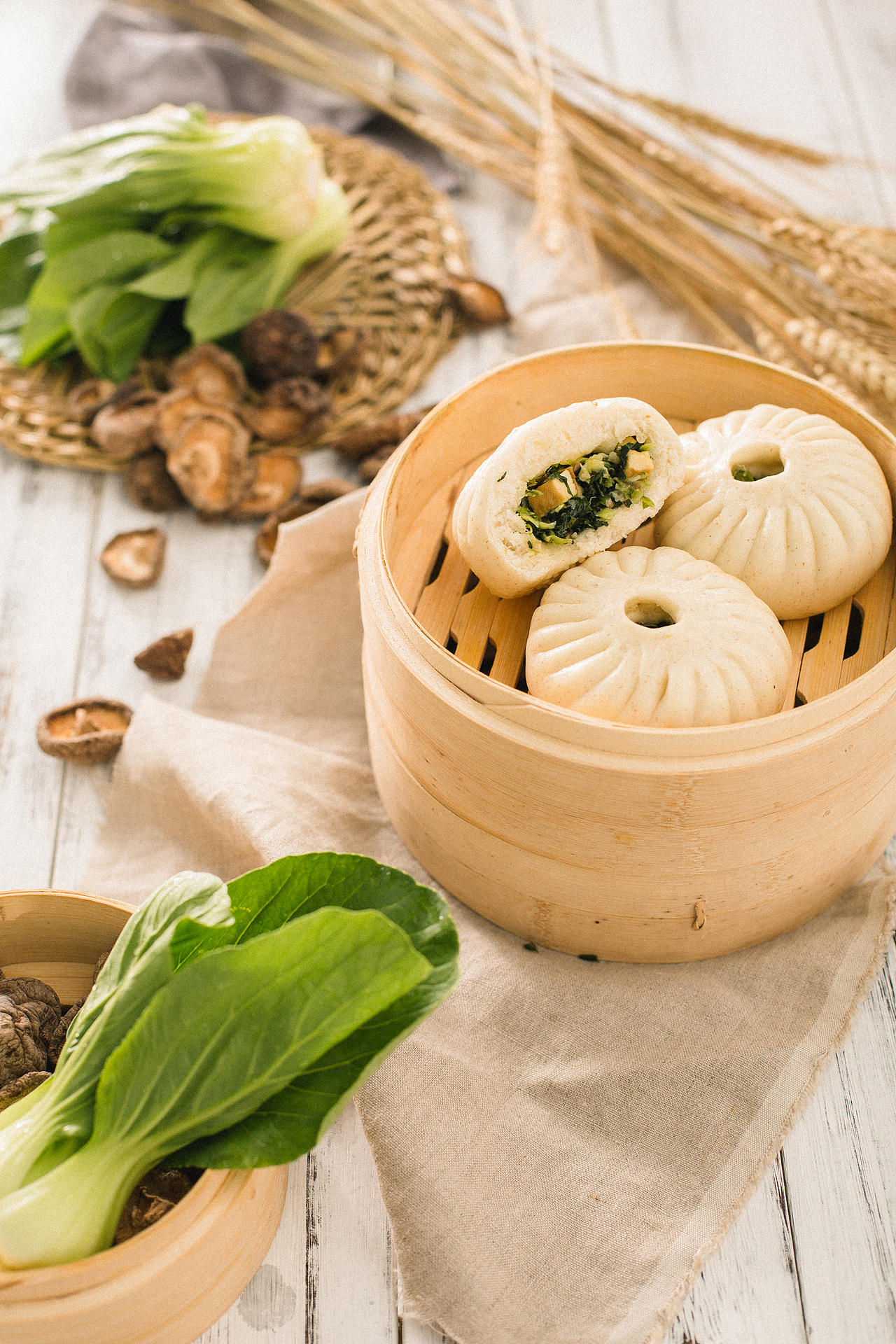 中华传统美食-甘其食包子美食摄影