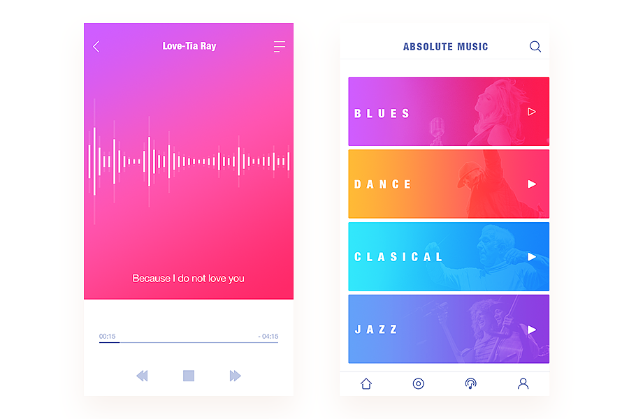 2017首發(fā)-Music 概念設(shè)計(jì) （含動態(tài)展示）（圖ZNjg2ODI5ODQ=） - APP界面 - 站酷設(shè)計(jì)師木了個(gè)瓜原創(chuàng)素材 - 站酷ZCOOL