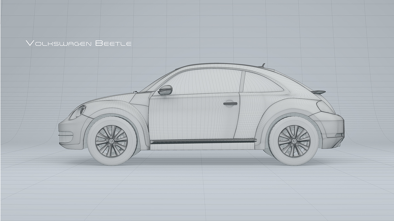 C4D甲壳虫汽车三维模型练习