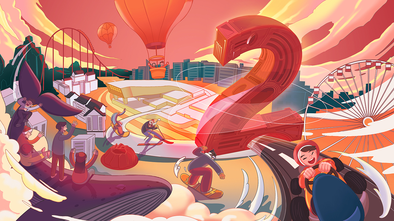 广州融创文旅商业插画（图ZMjQ4ODE2NTc2） - 商业插画 - 站酷设计师画画的Heidi原创素材 - 站酷ZCOOL