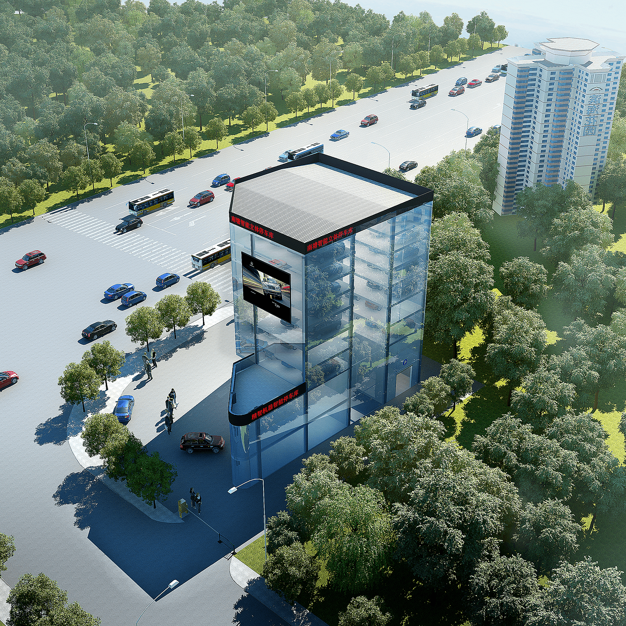 智能立体停车库（图ZNDAxNTYyODg=） - 建筑设计 - 站酷设计师楠大大人原创素材 - 站酷ZCOOL