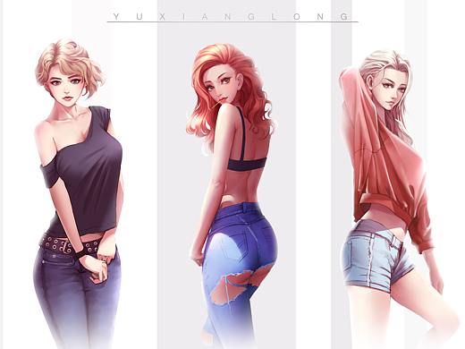 妹子（个人主页-ZMzY3NTM4ODQ=） - 创作习作 - 站酷设计师小鱼儿灬oO原创素材 - 站酷ZCOOL