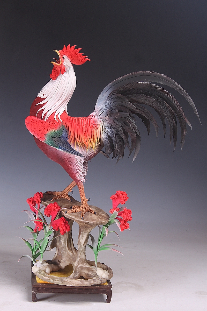 贺加贵面塑软陶雄鸡