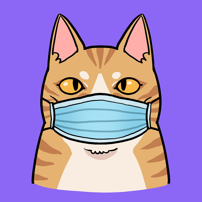 画了一组口罩喵头像