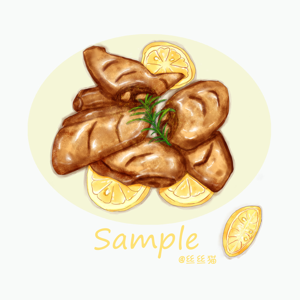 插画习作 柠香鸡翅