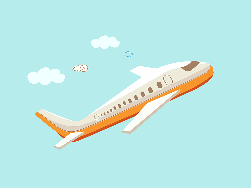 矢量飞机素材 扁平化