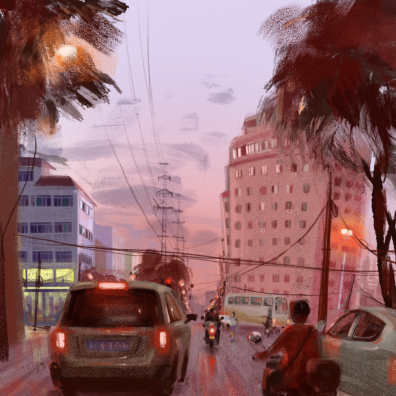 傍晚时分（图ZMzM5NzA5NzA0） - 艺术插画 - 站酷设计师泥子挠原创素材 - 站酷ZCOOL