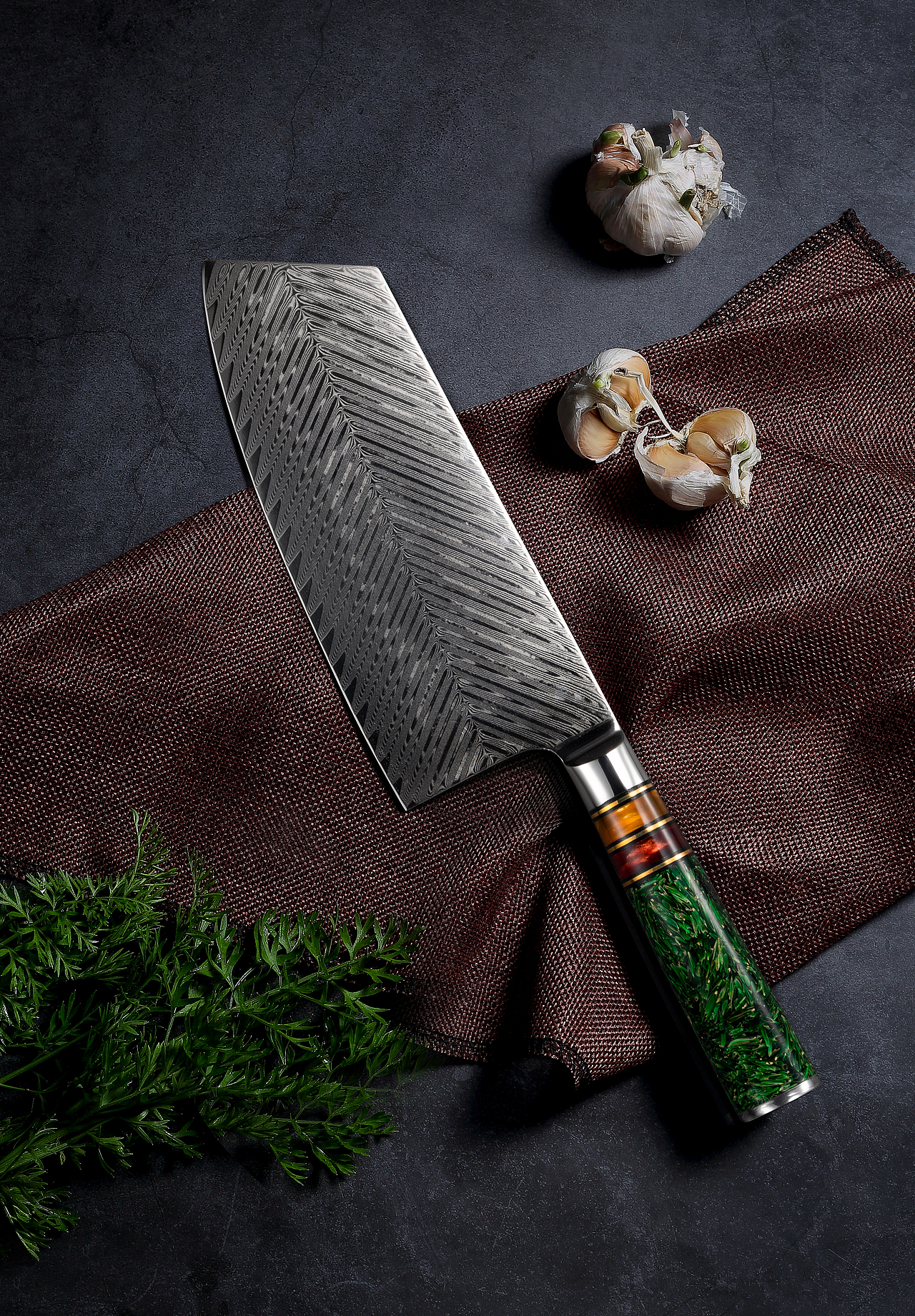 大马士革刀具拍摄