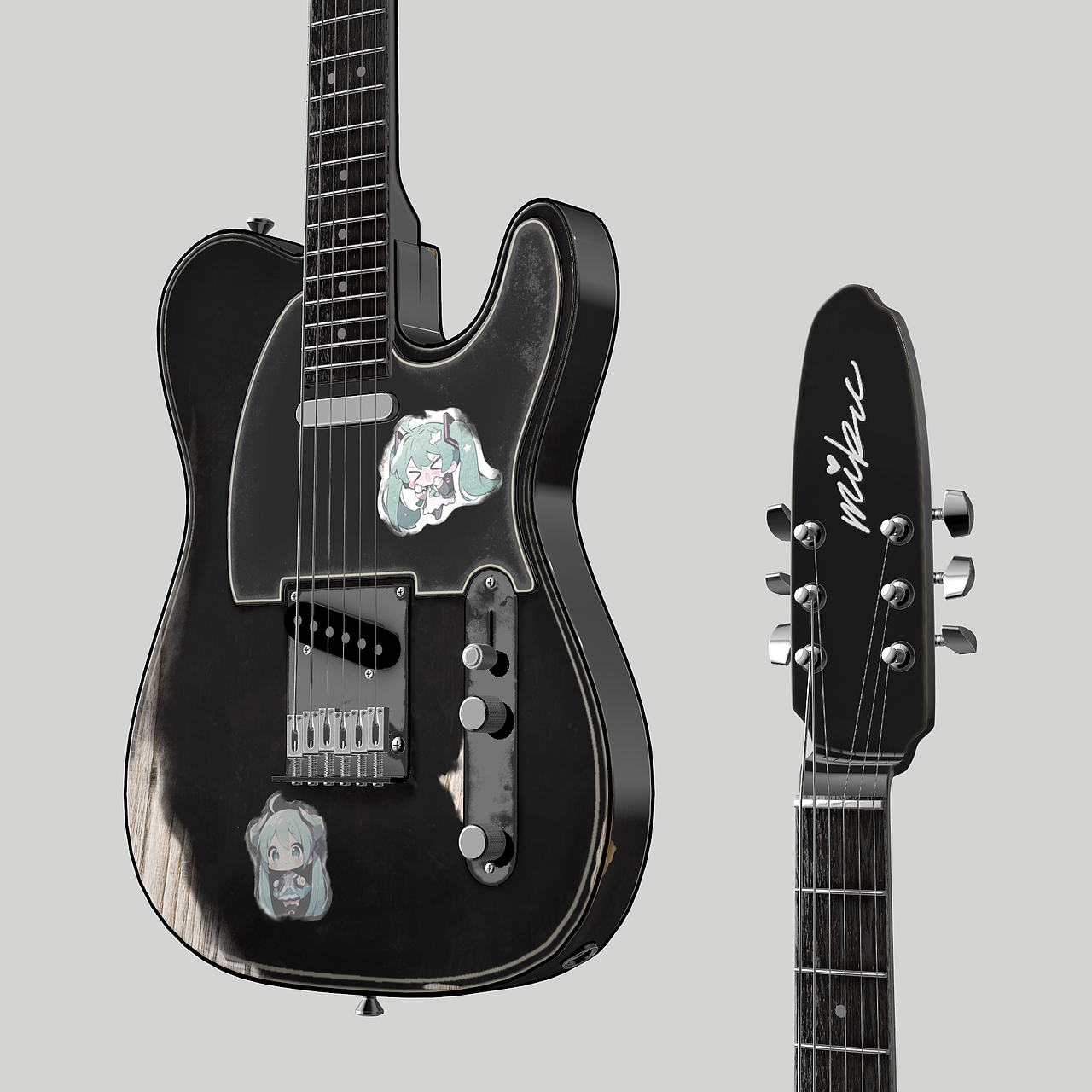 Miku J-Rock（自制Miku无偿开源）（图ZMzUwMjIxMTg4） - 人物/生物 - 站酷设计师BrianTongda原创素材 - 站酷ZCOOL