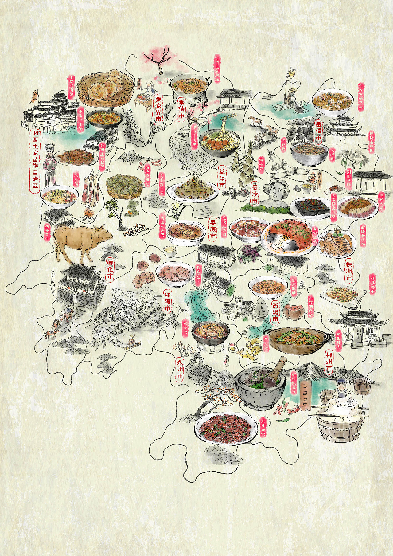 美食地图高清简单图片