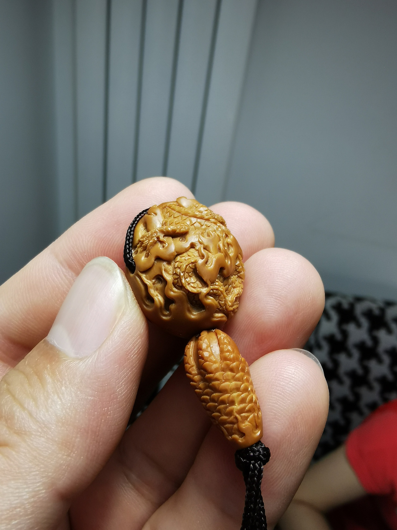 橄榄核雕最新款【火龙三通】