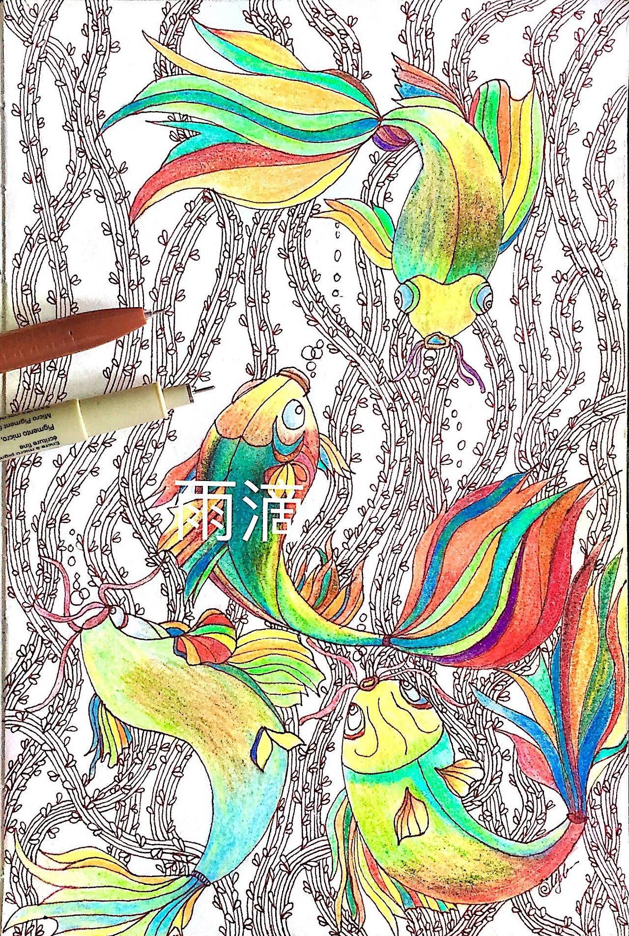 彩色 线描 针管笔 装饰画 插画