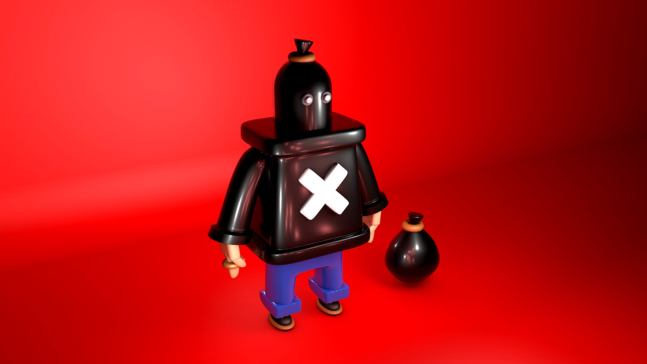 C4D-平日练习-卡通小偷（图ZMTIxMzE1NjI4） - 其他平面 - 站酷设计师开心小玩紫原创素材 - 站酷ZCOOL