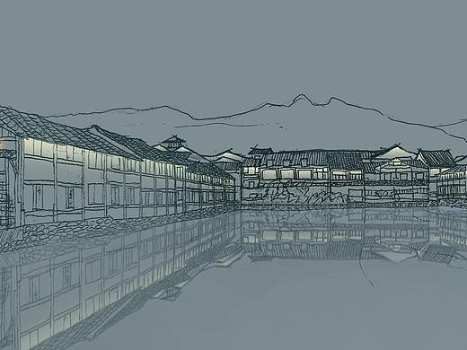 古村夜景（個人主頁-ZNTgzOTg0MTI=） - 其他 - 站酷設(shè)計師T提提原創(chuàng)素材 - 站酷ZCOOL