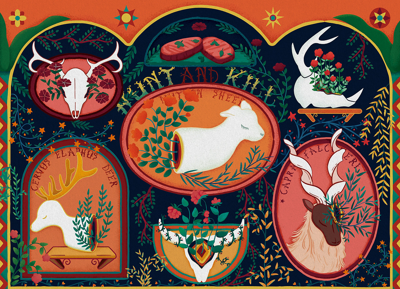 hunt and kill /小羚羊的经验（图ZMjg2MTI2NTI4） - 艺术插画 - 站酷设计师插画师蛾蛾蛾原创素材 - 站酷ZCOOL
