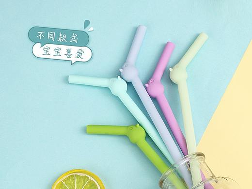 宝宝卡通硅胶吸管儿童食品级吸管