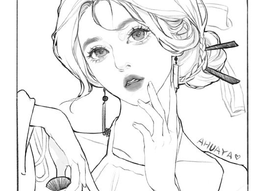 现代人物线稿素材