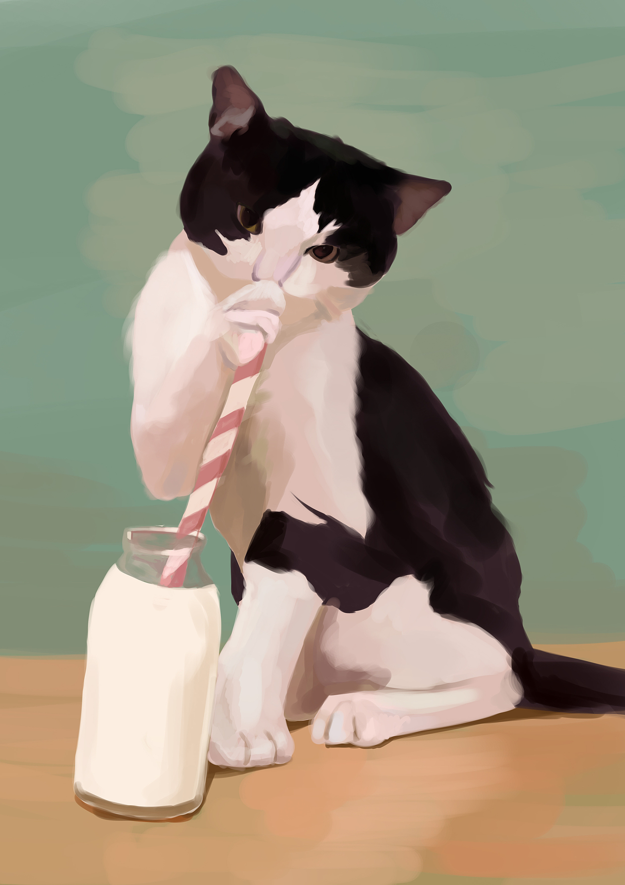 喝奶的猫（图ZMTYxNDcxMjIw） - 创作习作 - 站酷设计师老北京方便面原创素材 - 站酷ZCOOL