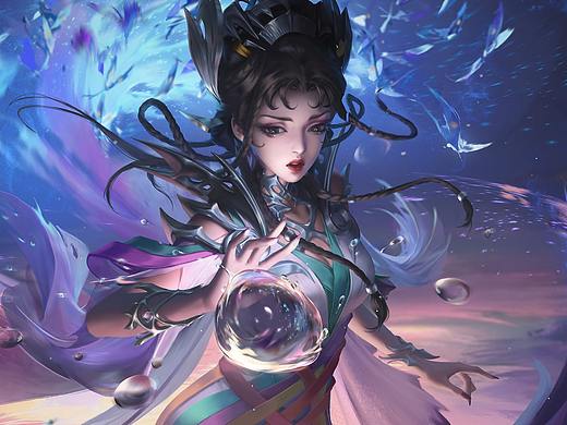 【叁乔居】《王者荣耀》芈月白晶晶绘画过程