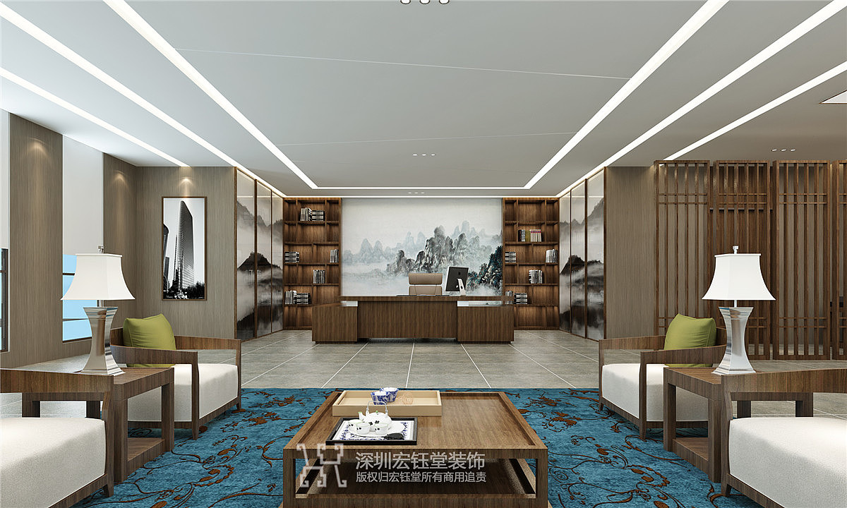 郑州经理办公室装修效果图-郑州董事长办公室装修方案