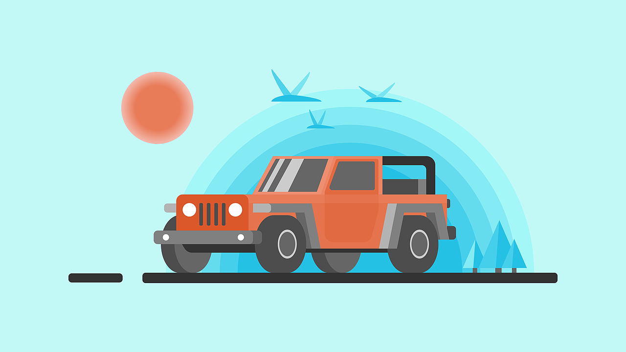 jeep牧马人越野车ui插画