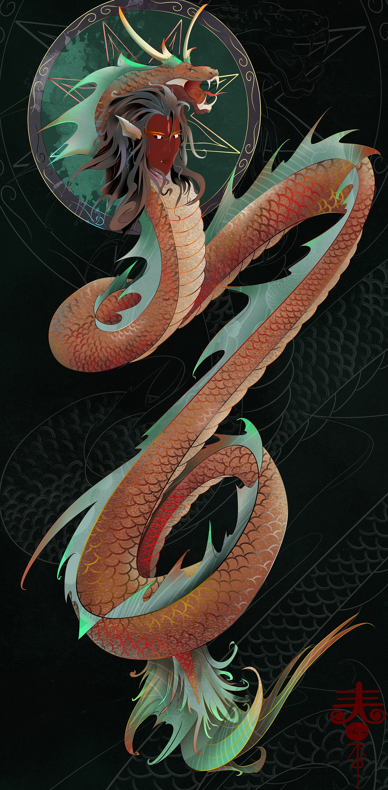 山海经系列作品第二张烛龙