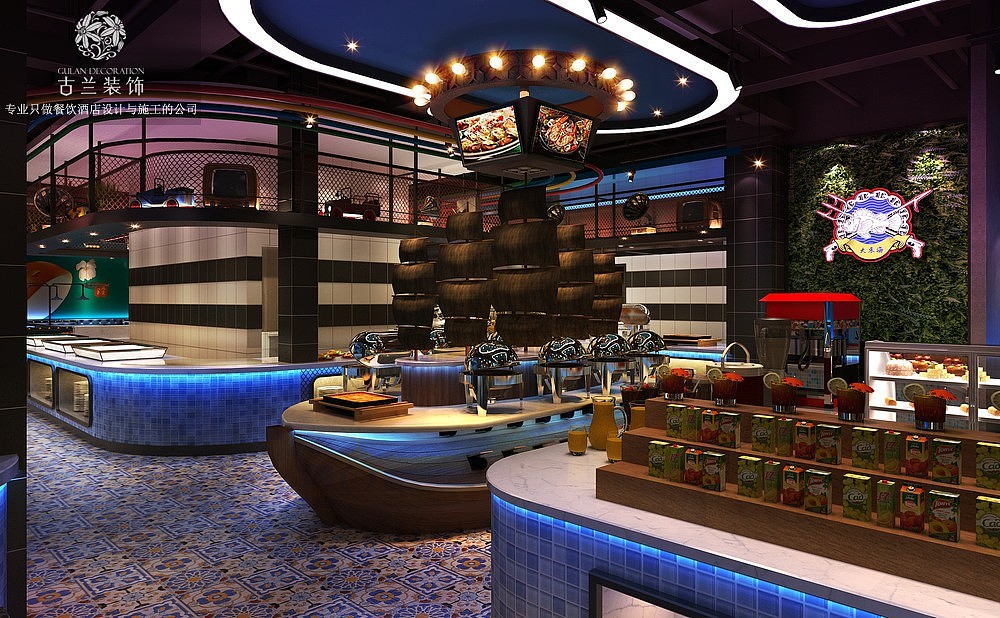 大东海自助海鲜牛排餐厅-成都崇州海鲜牛排餐厅设计