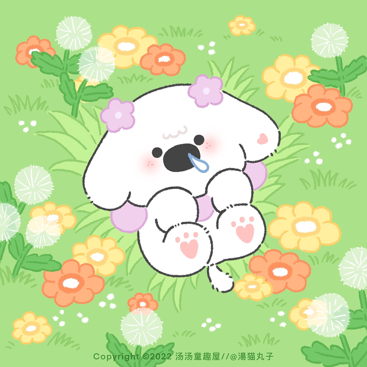 《小狗的春天》系列插画&壁纸（图ZMzY2MDQyNzQ4） - 儿童插画 - 站酷设计师湯猫丸子原创素材 - 站酷ZCOOL