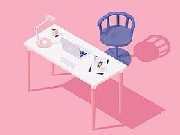 插画办公室小道具