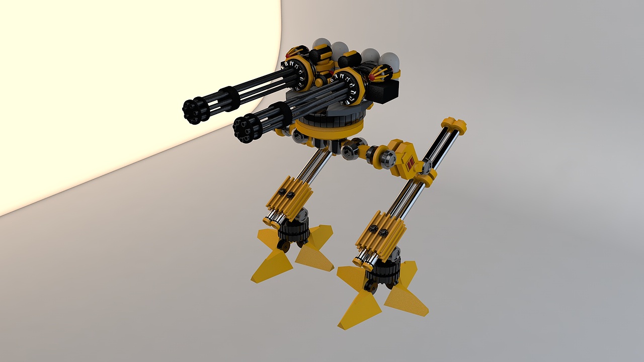 战争机器人机械机枪加特林c4d25d