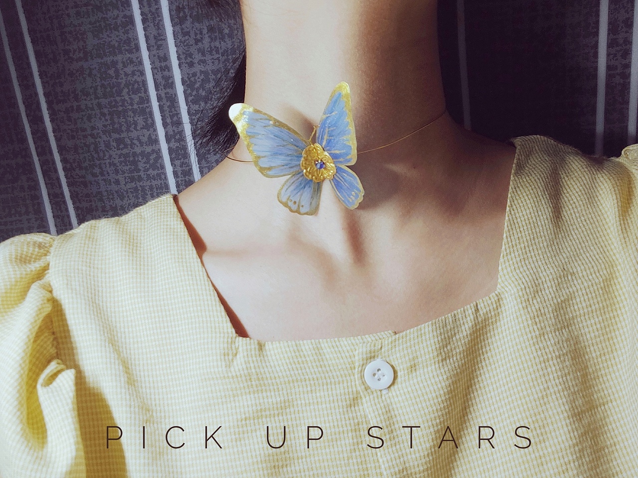 手工饰品 硫酸纸蝴蝶 锁骨项链（图ZMTYxMjI4OTEy） - 首饰设计 - 站酷设计师别叫我阿庸原创素材 - 站酷ZCOOL