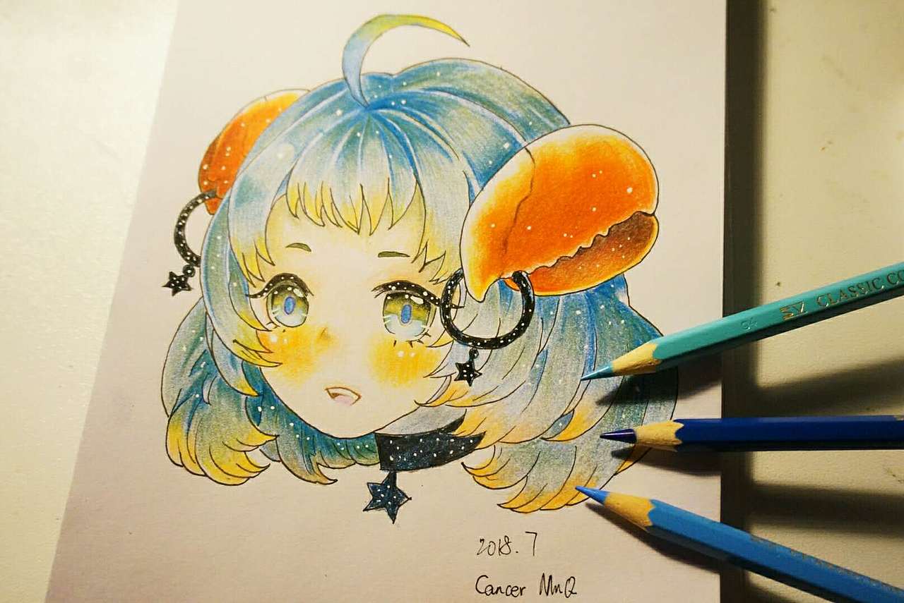 手绘彩铅12星座