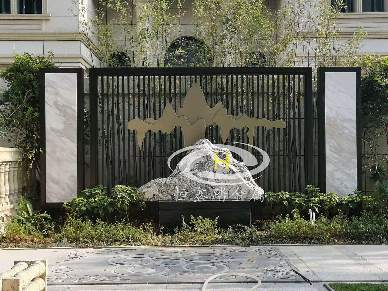 园林户外山形不锈钢景墙 不锈钢艺术景墙