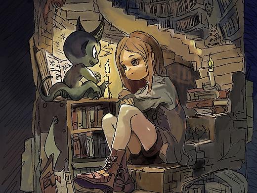 樓梯上的小怪物（個人主頁-ZMzIzNDcwODQ=） - 游戲原畫 - 站酷設計師嗯是圓圓呀原創(chuàng)素材 - 站酷ZCOOL