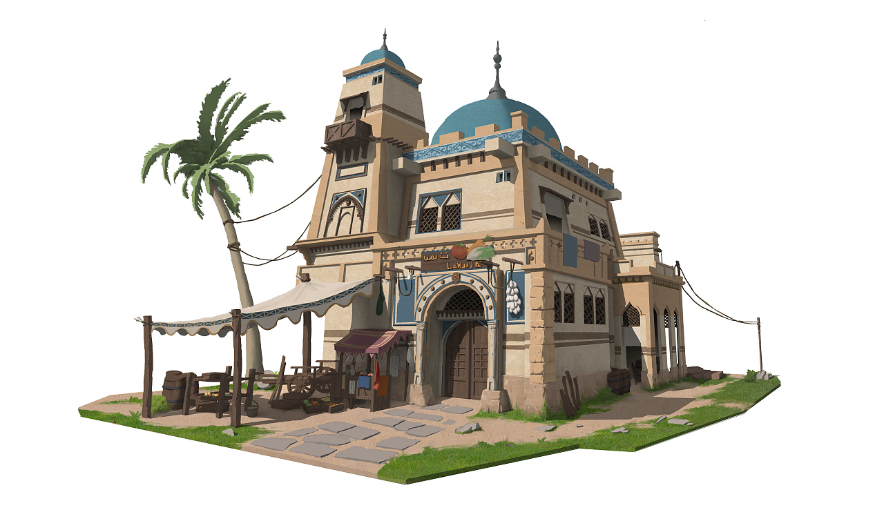 【铁皮人cg艺术】场景班学生单体建筑练习(非商用) |插画|创作习作