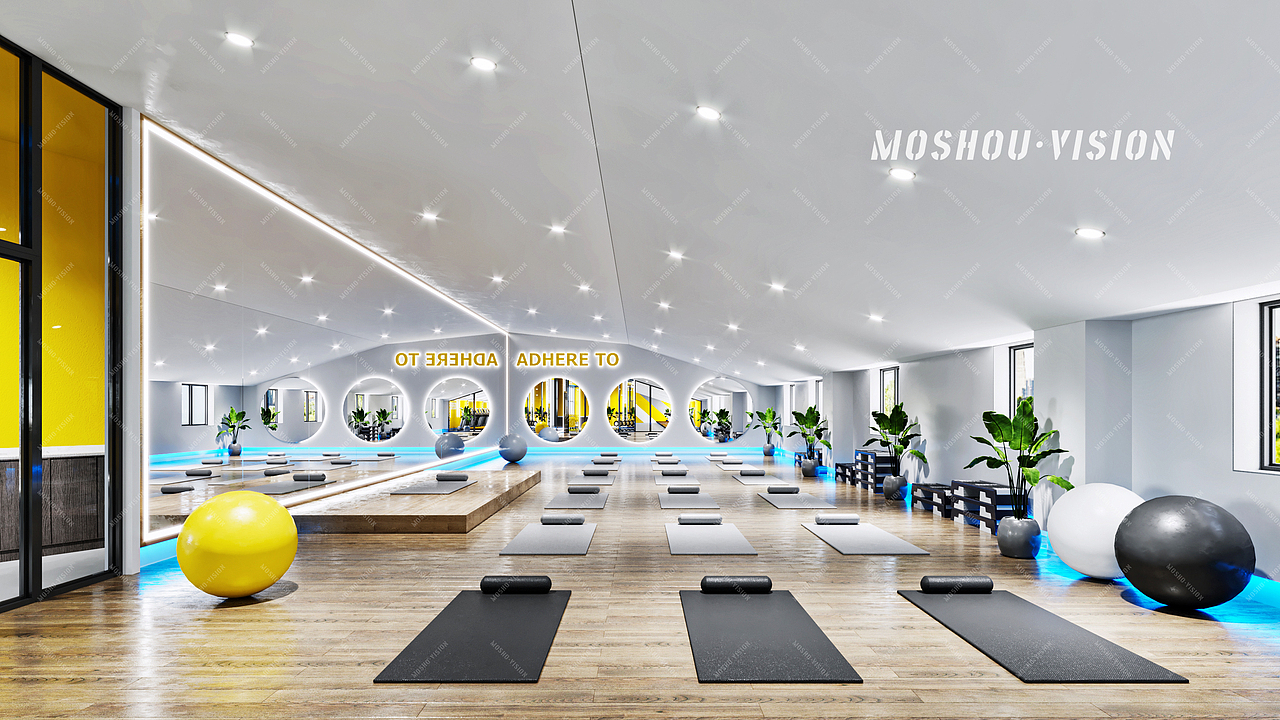 黄蓝风格健身会所