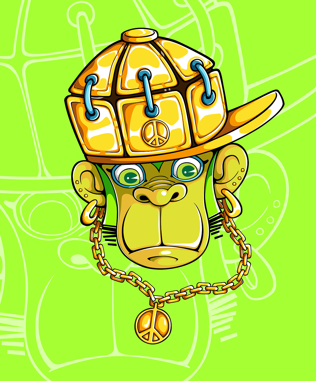 吉子的t恤图案设计~ 嘻哈猩猩