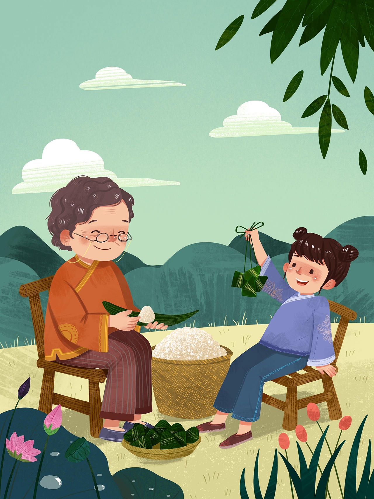 端午节（图ZMTYxMzEyMjc2） - 儿童插画 - 站酷设计师Cara丫丫原创素材 - 站酷ZCOOL