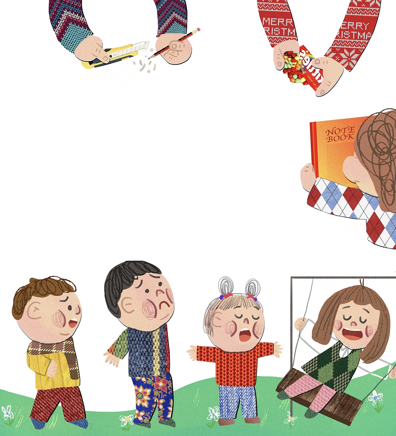 《下课时间》儿童绘本插画配图