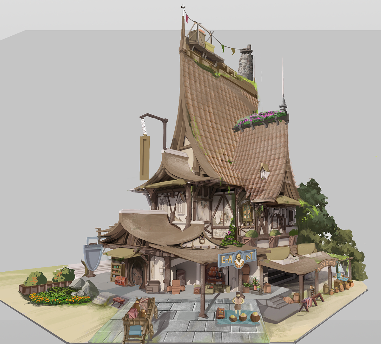 单体建筑练习（图ZMjc1MTExMTky） - 概念设定 - 站酷设计师MingYu1原创素材 - 站酷ZCOOL