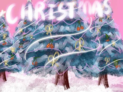 圣诞树手绘