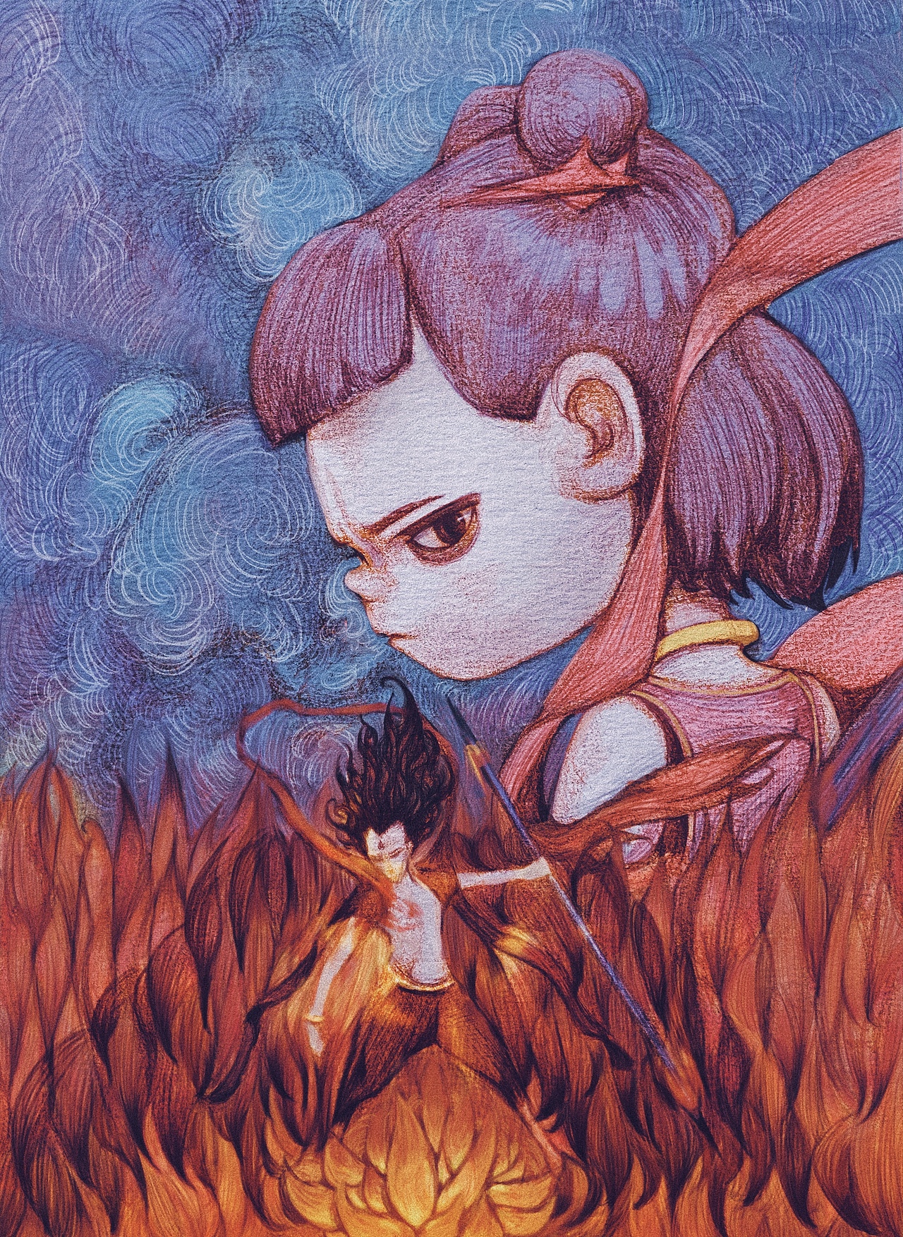 《哪吒》手绘海报（图ZMTgyNTQwNzMy） - 商业插画 - 站酷设计师伢仔呀原创素材 - 站酷ZCOOL