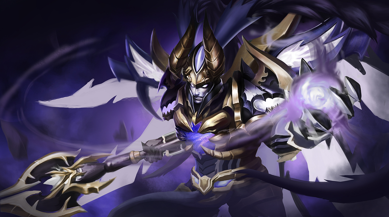 《王者荣耀》吕布 天魔缭乱同人|插画|游戏原画|插画师jchan_原创作品