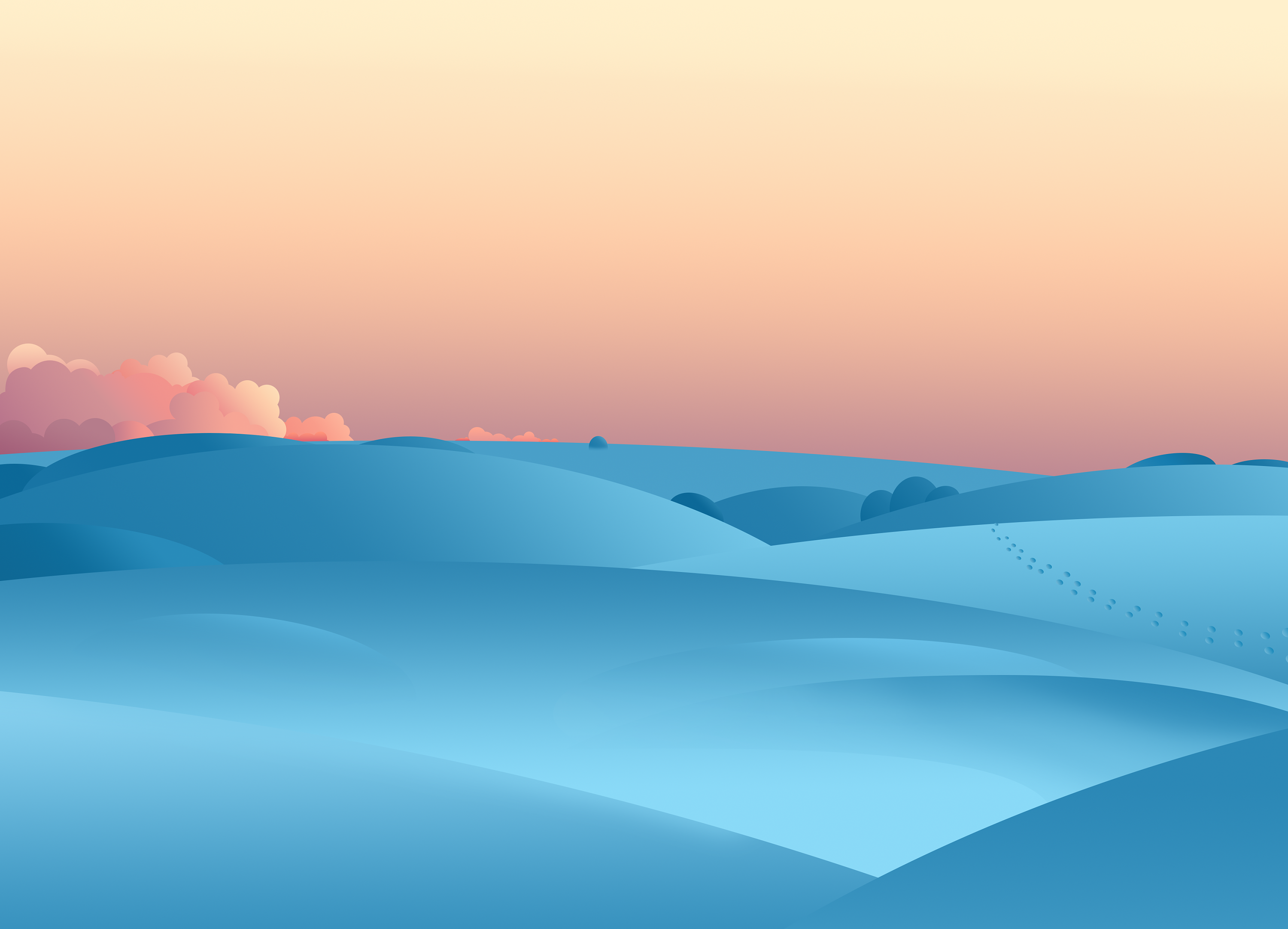 [练习_插画] 蓝色沙漠ps插画练习