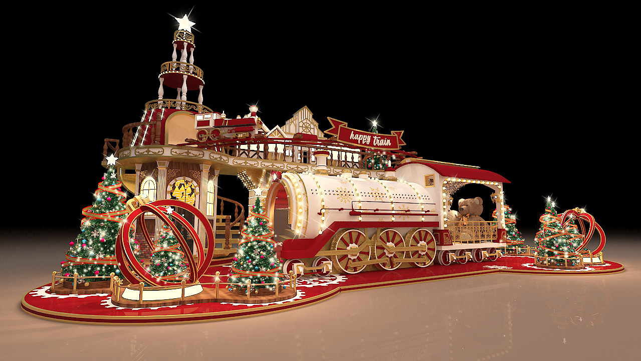 2017圣诞美陈|东汇城幸福列车圣诞美陈